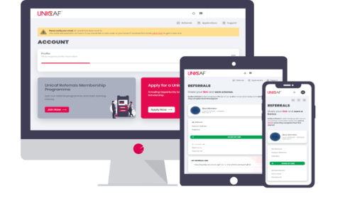 PC,Tablet, Mobile - Referrals CRM Unicaf