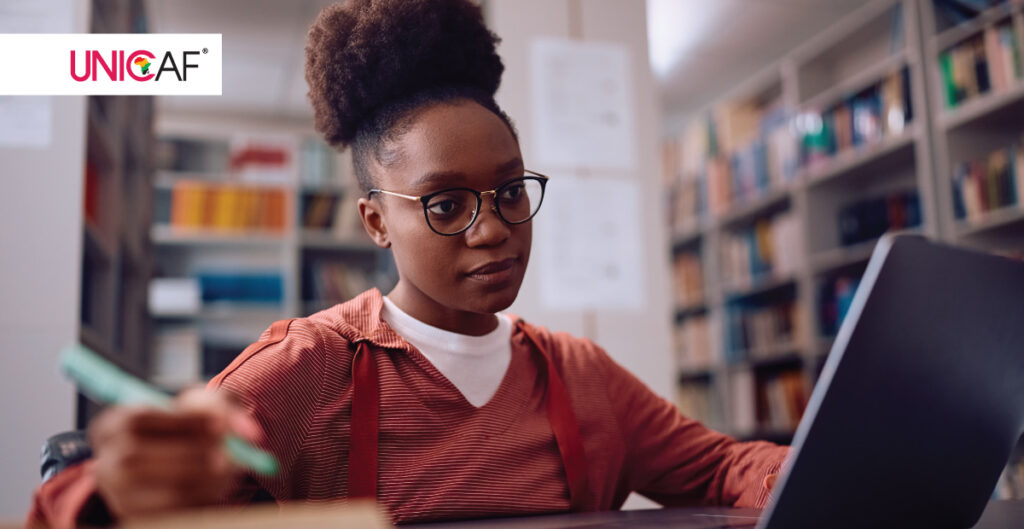 A Student is studying online.