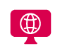 PC with earth inside icon