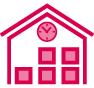 House with clock icon