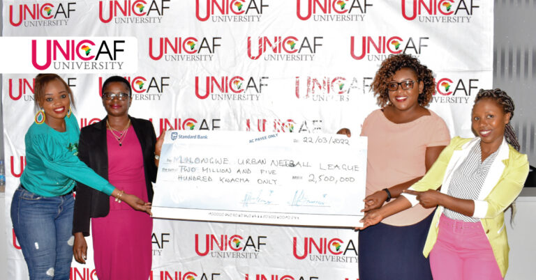 Unicaf University sponsors Urban Netball Committee with 2.5 Million MWK
